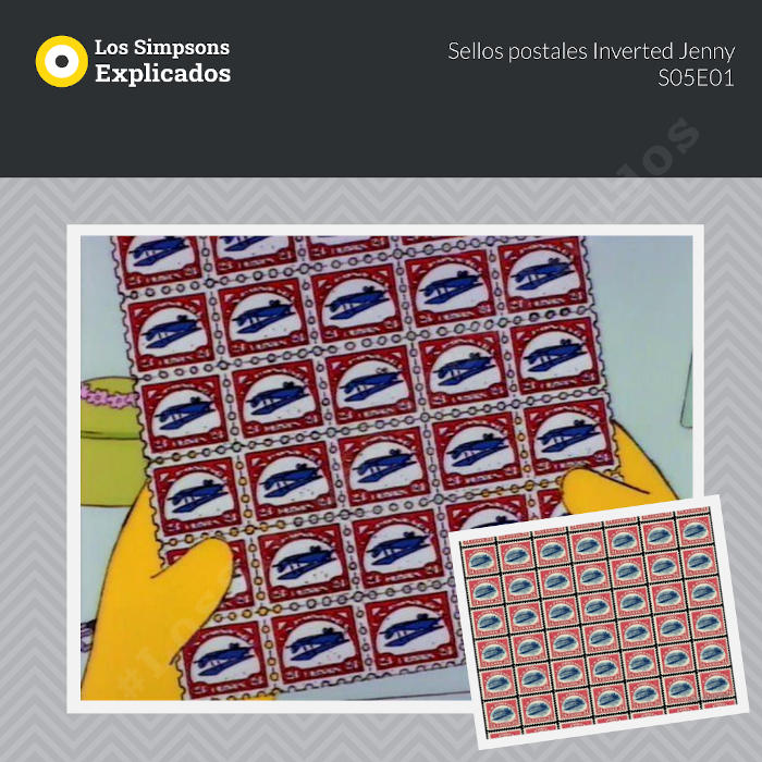 homero y los sellos postales inverted jenny los simpsons explicados