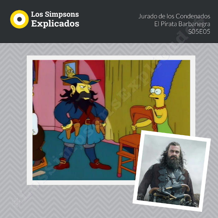 El pirata Barbanegra en el Jurado de los Condenados - Los Simpsons Explicados